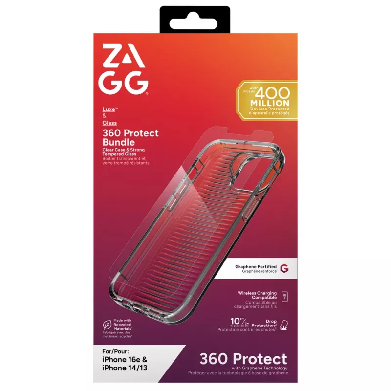 ZAGG 700518204 Luxe + Glass 360 skaidrus rinkinys (galinis dangtelis + stiklas) Apple iPhone 16e/14/13