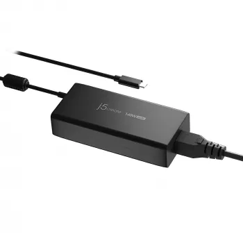 USB-C GaN įkroviklis j5create JUP17140 140W PD3.1, vidaus, juodas, 59×127×30,5 mm