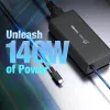 USB-C GaN įkroviklis j5create JUP17140 140W PD3.1, vidaus, juodas, 59×127×30,5 mm