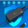 USB-C PD maitinimo adapteris j5create JUP1265 — 65 W, vidaus naudojimui, juodas, plastikinis, 118×32×50 mm (EU)