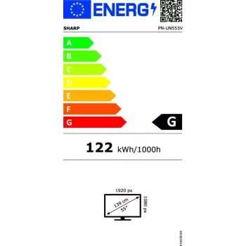 LCD vidinis ekranas Sharp PN-UN553V 55 colių Full HD (1920×1080), IPS, 500 cd/m², 3500:1, VESA