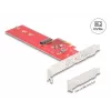 DeLOCK Internal M.2 Adapter 90889 PCIe 5.0 Raudonas Nerūdijantis Plienas