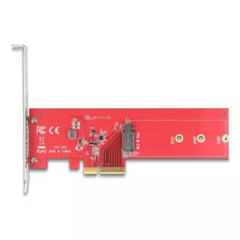DeLOCK Internal M.2 Adapter 90889 PCIe 5.0 Raudonas Nerūdijantis Plienas