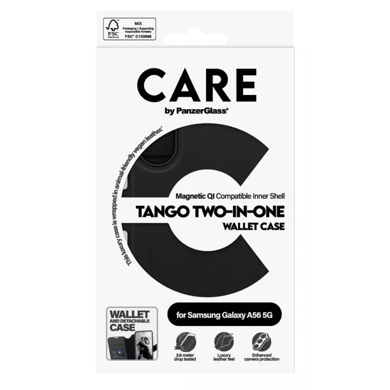 PanzerGlass Tango Two-in-One dėklas mobiliesiems telefonams 17 cm (6,7 colio) Piniginės dėklas Juoda