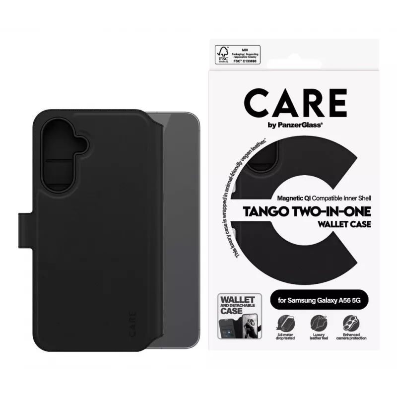 PanzerGlass Tango Two-in-One dėklas mobiliesiems telefonams 17 cm (6,7 colio) Piniginės dėklas Juoda