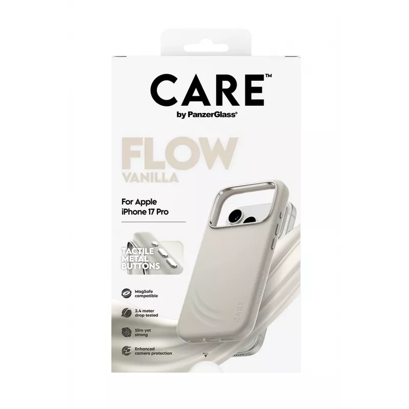 PanzerGlass CARE™ by ® Flow Case Vanilla su MagSafe, iPhone 17 Pro
