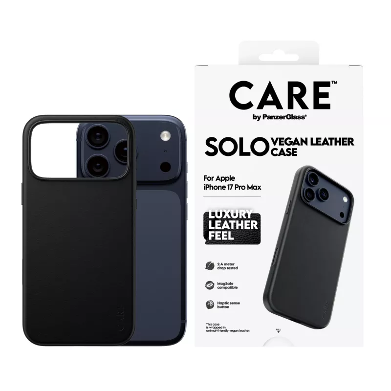 Apsauginis dėklas PanzerGlass CARE Solo, skirtas iPhone 17 Pro Max, juodas
