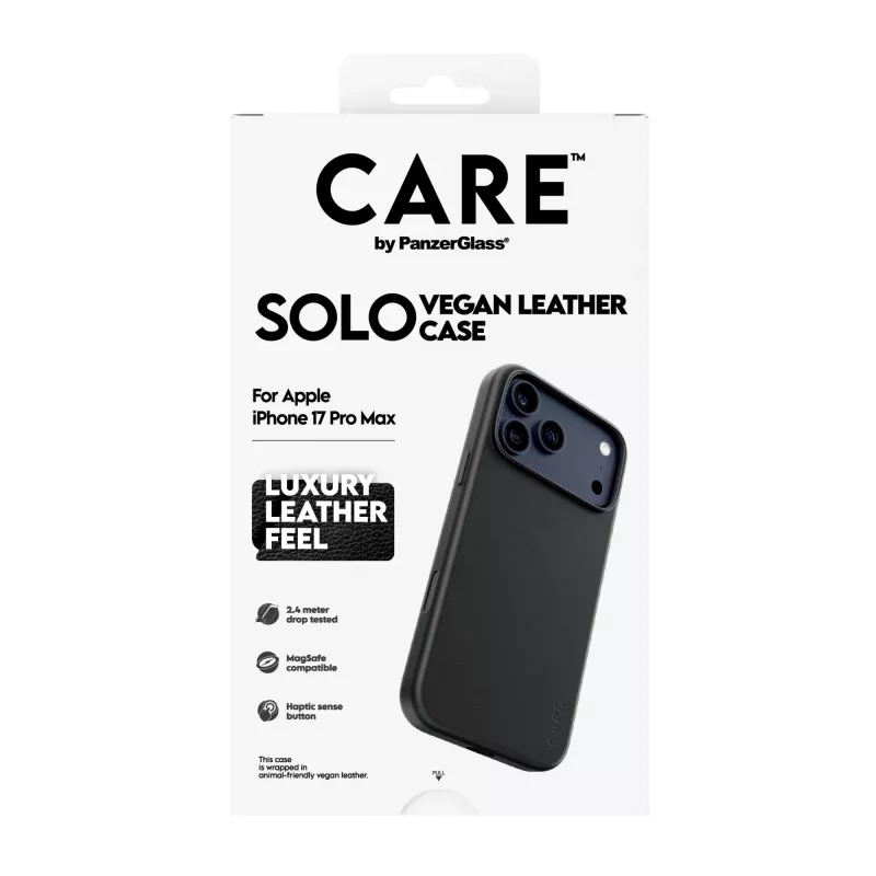 Apsauginis dėklas PanzerGlass CARE Solo, skirtas iPhone 17 Pro Max, juodas