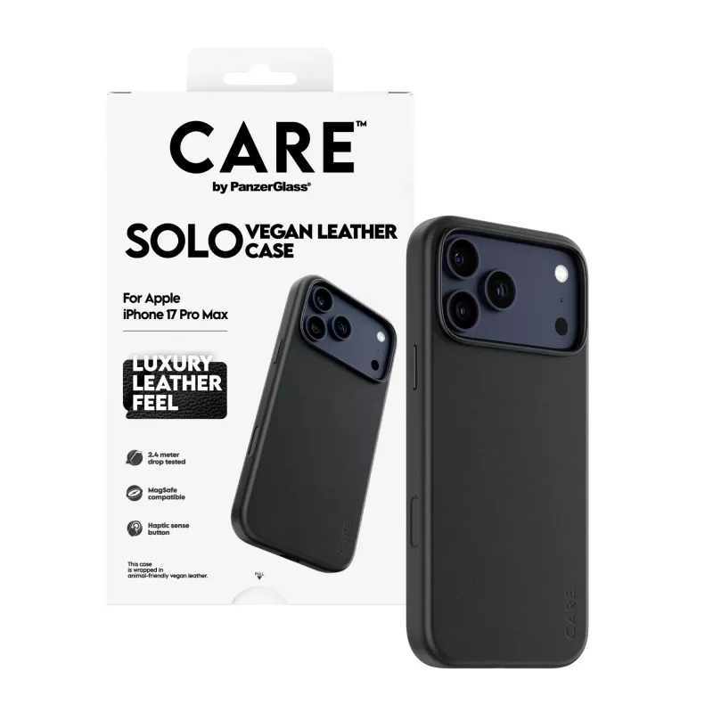 Apsauginis dėklas PanzerGlass CARE Solo, skirtas iPhone 17 Pro Max, juodas