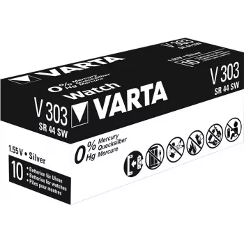 Vienkartinė baterija Varta V303 (sidabro-oksido, 1.55 V, 11.6×5.4 mm)