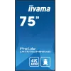 iiyama LH7575UHS-B1AG Skelbimų ekranas 190,5 cm (75 col.) LCD Wi-Fi 500 cd/m² 4K Ultra HD Juodas Integruotas procesorius Android 11 24/7