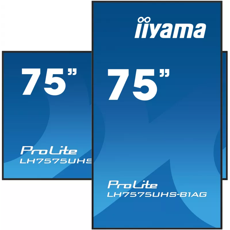 iiyama LH7575UHS-B1AG Skelbimų ekranas 190,5 cm (75 col.) LCD Wi-Fi 500 cd/m² 4K Ultra HD Juodas Integruotas procesorius Android 11 24/7