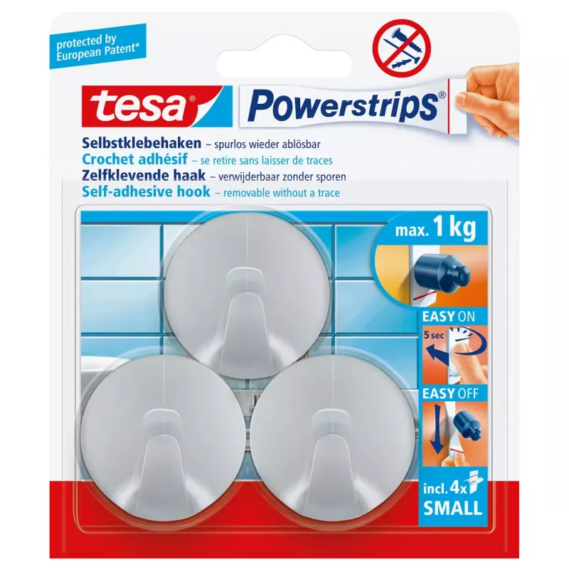 Universalus kabliukas Tesa Powerstrips Hooks Small ROUND