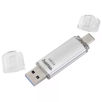 Hama C-Laeta USB atmintinė 256 GB USB Type-A / USB Type-C 3.2 Gen 1 (3.1 Gen 1) Sidabrinė
