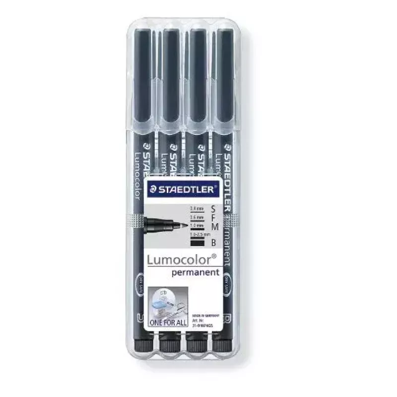 Permanentinis markeris Staedtler Lumocolor 31-9WP4GS juodas 4 vnt.
