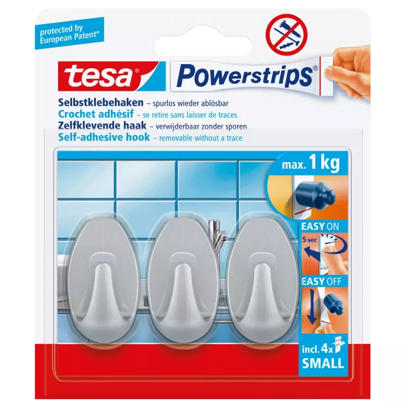 Universalus kabliukas Tesa Powerstrips Hooks Small OVAL