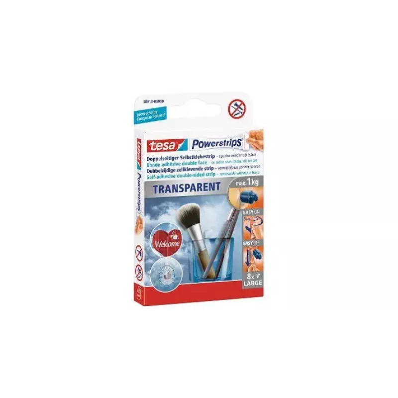 Tesa Powerstrips® Transparent DECO Large – lipnios tvirtinimo juostelės