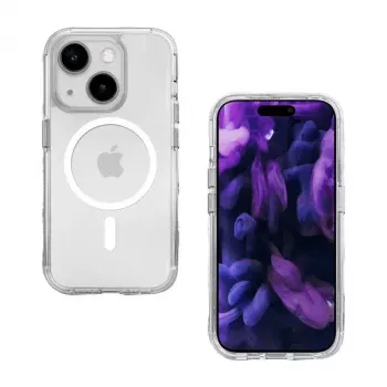 LAUT Crystal Matter X dėklas, skirtas Apple iPhone 15, suderinamas su MagSafe, polikarbonatas/TPU, skaidrus