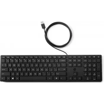 HP Wired Desktop 320K klaviatūra – pilno dydžio USB, membraninė, juoda
