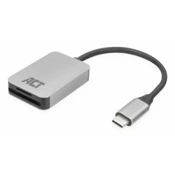 Kortelių skaitytuvas ACT AC7056 USB 3.2 Gen 1 Type-C pilkas, MicroSD SD