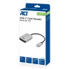 Kortelių skaitytuvas ACT AC7056 USB 3.2 Gen 1 Type-C pilkas, MicroSD SD