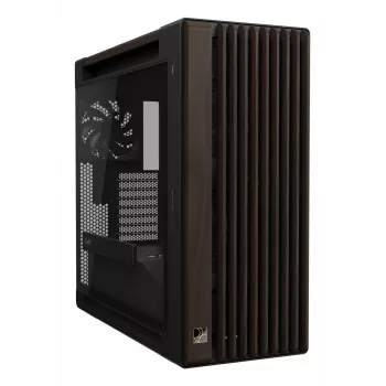 ASUS ProArt PA602 Wood Edition Modern Black - korpusas Midi Tower su grūdinto stiklo šoniniu dangčiu, juodas, medinis