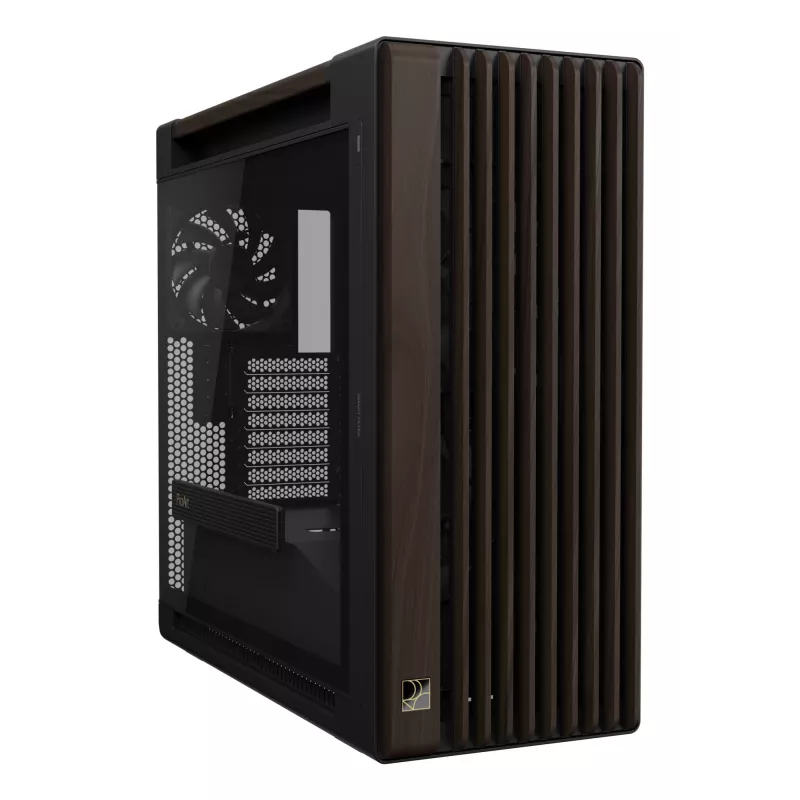 ASUS ProArt PA602 Wood Edition Modern Black - korpusas Midi Tower su grūdinto stiklo šoniniu dangčiu, juodas, medinis