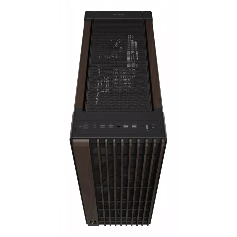 ASUS ProArt PA602 Wood Edition Modern Black - korpusas Midi Tower su grūdinto stiklo šoniniu dangčiu, juodas, medinis
