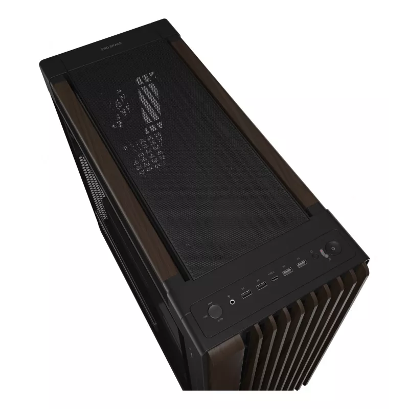 ASUS ProArt PA602 Wood Edition Modern Black - korpusas Midi Tower su grūdinto stiklo šoniniu dangčiu, juodas, medinis