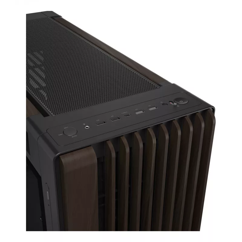 ASUS ProArt PA602 Wood Edition Modern Black - korpusas Midi Tower su grūdinto stiklo šoniniu dangčiu, juodas, medinis