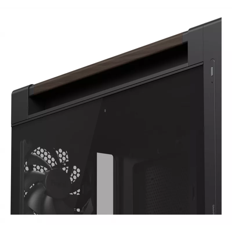 ASUS ProArt PA602 Wood Edition Modern Black - korpusas Midi Tower su grūdinto stiklo šoniniu dangčiu, juodas, medinis