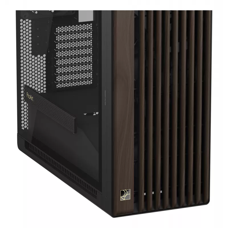 ASUS ProArt PA602 Wood Edition Modern Black - korpusas Midi Tower su grūdinto stiklo šoniniu dangčiu, juodas, medinis