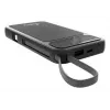 Powerbank MediaRange MRMA753 10 000 mAh LiPo su integruotais kabeliais, LC ekranu, USB-C PD ir Quick Charge, juoda