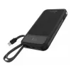 Powerbank MediaRange MRMA753 10 000 mAh LiPo su integruotais kabeliais, LC ekranu, USB-C PD ir Quick Charge, juoda