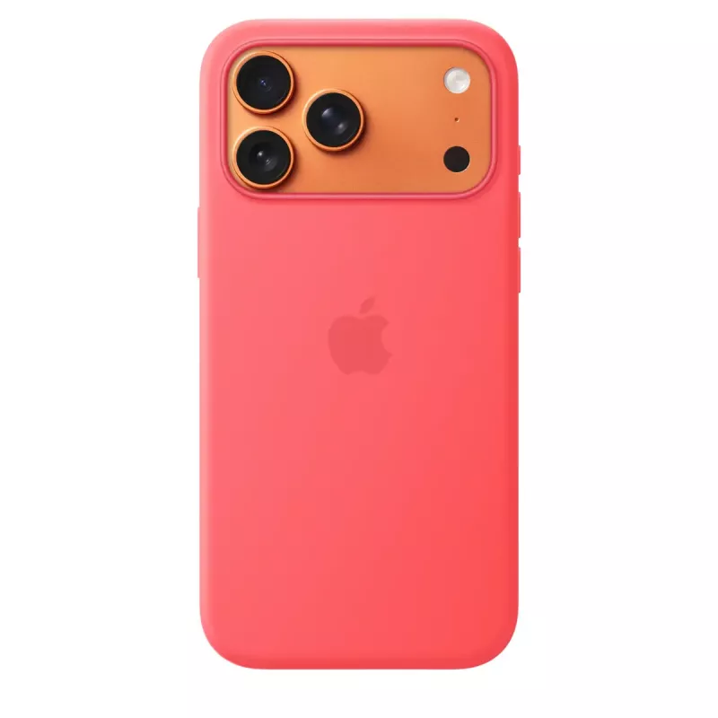 Apsauginis silikoninis dėklas su MagSafe, skirtas Apple iPhone 17 Pro Max — Bright Guava (raudona), tinka 6,9 colio ekranui