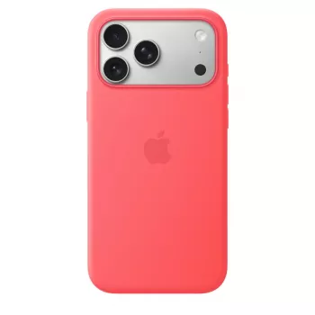 Apsauginis silikoninis dėklas su MagSafe, skirtas Apple iPhone 17 Pro Max — Bright Guava (raudona), tinka 6,9 colio ekranui