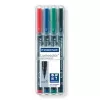 Permanentinis markeris Staedtler Lumocolor 313 WP4 juodas mėlynas žalias raudonas 4 vnt.