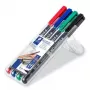 Permanentinis markeris Staedtler Lumocolor 313 WP4 juodas mėlynas žalias raudonas 4 vnt.
