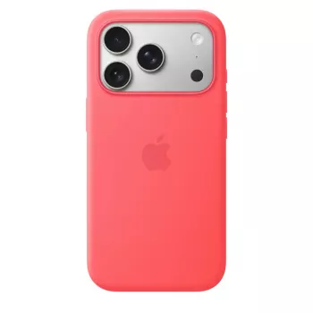 Silicone Case with MagSafe for Apple iPhone 17 Pro — Bright Guava (Red) — Dangtelis, tinka 16 cm (6,3 colio)