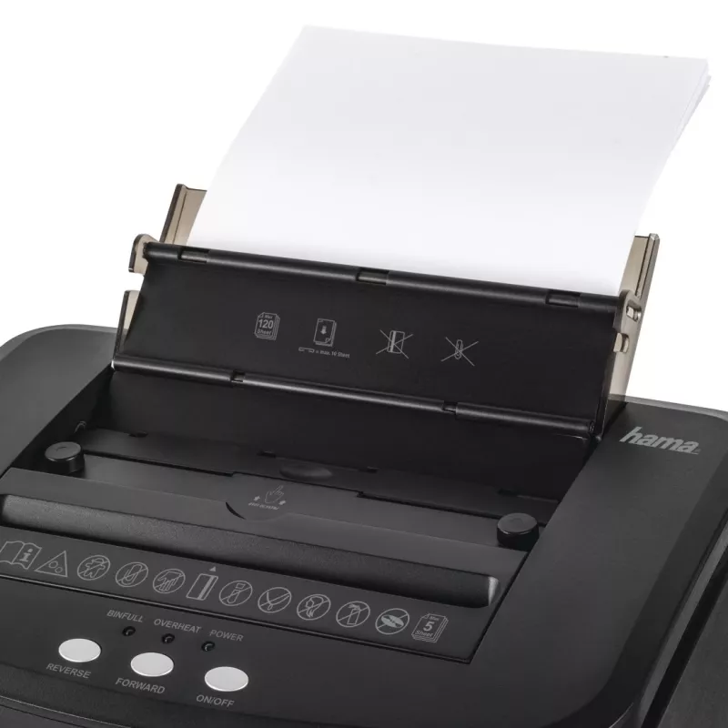 Popieriaus smulkintuvas Hama Premium AutoM120 mikro pjūvis 60 dB 22,5 cm Juodas