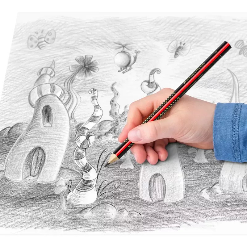Pieštukas Staedtler Jumbo 2B šešiakampis, švino Ø 3 mm, įvairiaspalvis, 1 vnt.