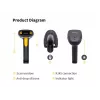 Rankinis brūkšninių kodų skaitytuvas Equip USB 1D su stovu LED laidinis 1,8 m