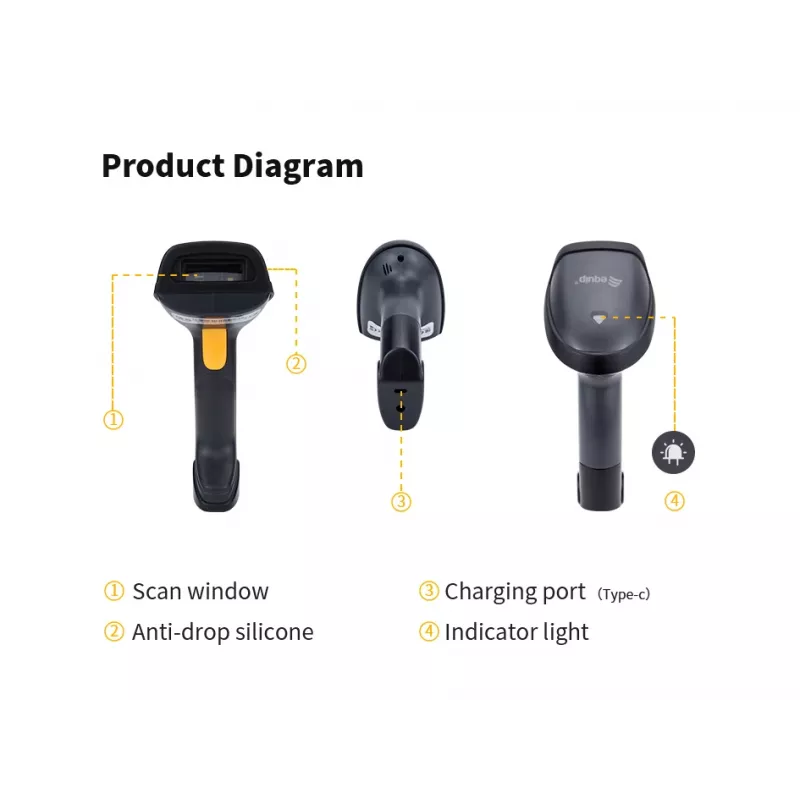 Rankinis brūkšninių kodų skaitytuvas Equip Wireless 2D su stovu