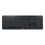 Klaviatūra Cherry Stream Ultimate – pilno dydžio, USB, RF belaidis ir Bluetooth, QWERTY anglų, LED apšvietimas, juoda