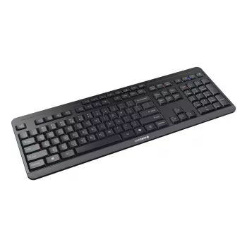 Klaviatūra Cherry Stream Ultimate – pilno dydžio, USB, RF belaidis ir Bluetooth, QWERTY anglų, LED apšvietimas, juoda