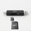 Kortelių skaitytuvas ACT USB-C/USB-A 3.0 juodas