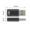 Adapteris USB-A (vyriškas) į USB-C (moteriškas) ACT AC7376 juodas