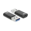 Adapteris USB-A (vyriškas) į USB-C (moteriškas) ACT AC7376 juodas