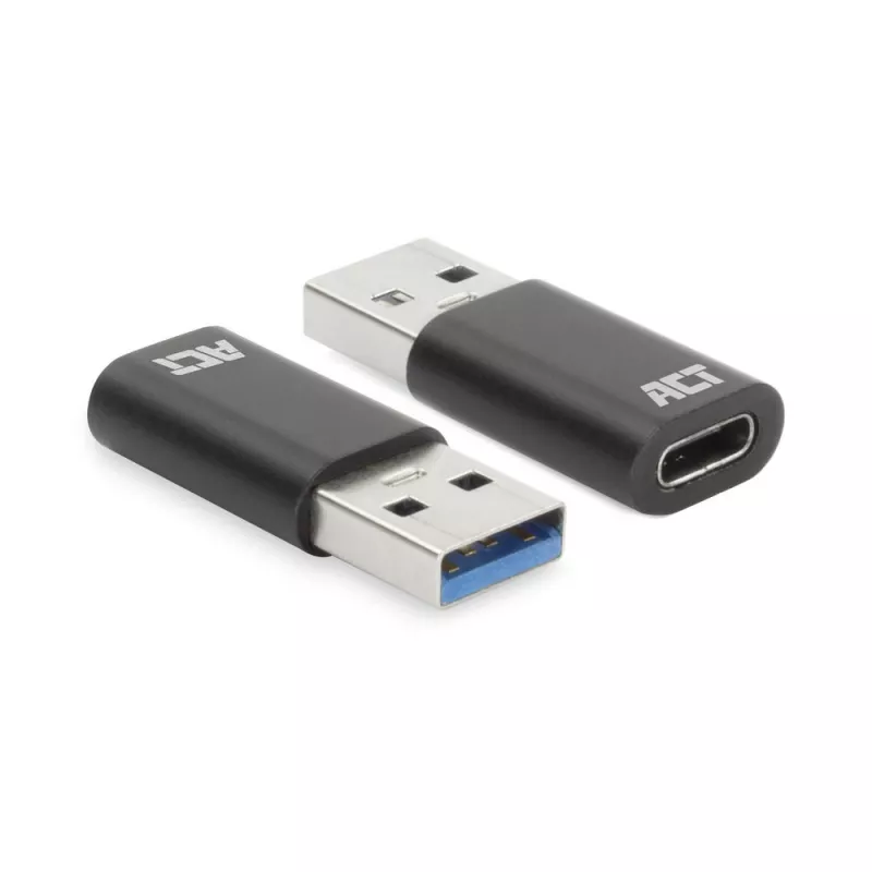 Adapteris USB-A (vyriškas) į USB-C (moteriškas) ACT AC7376 juodas