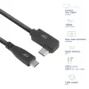 ACT USB 3.0 10Gbps 60W USB Type-C (tiesus) į USB Type-C (kairysis/dešinysis lenktas) laidas, 0,5 m